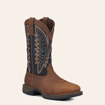Durango Men's Rebel Brown and Black Waterproof Square Steel Toe Work Boots