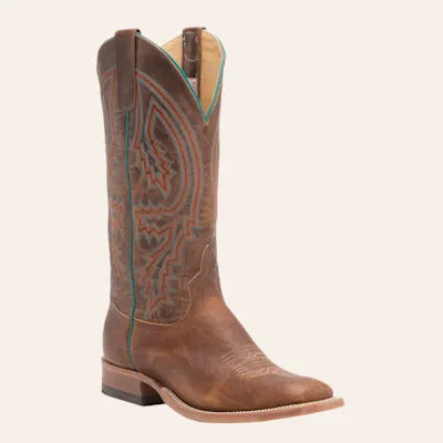 Anderson Bean Men's Tobacco Yeti and Brass Explosion Square Toe Cowboy Boots