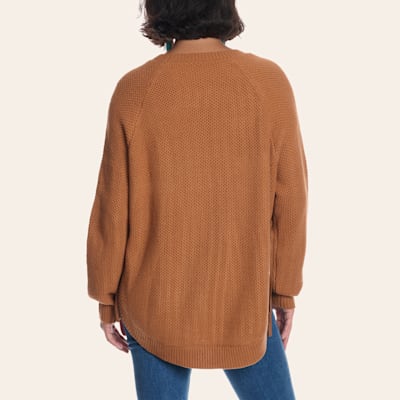 Rockin' C Women's Caramel Aztec Appliqué Round Hem Sweater