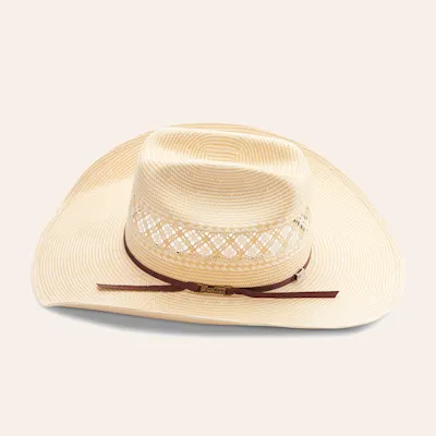 American Hat Co. Two-Toned Vented Tan and Ivory Straw Cowboy Hat