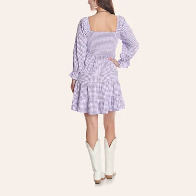 Blue B Purple & White Gingham Dress