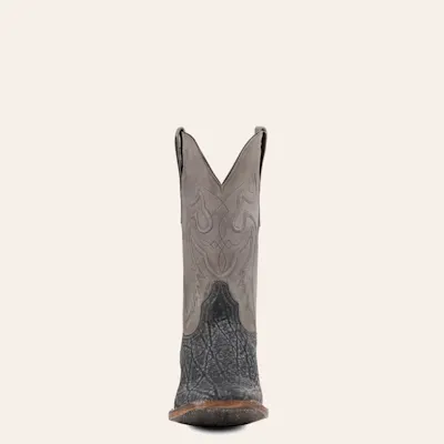 Black Jack Men's Burnished and Safari Gray Elephant Square Toe Exotic Cowboy Boots