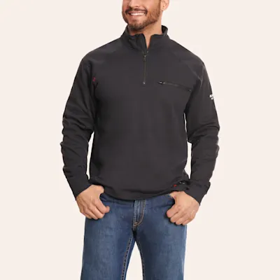 Ariat Men's FR Black 1/4 Zip Pullover