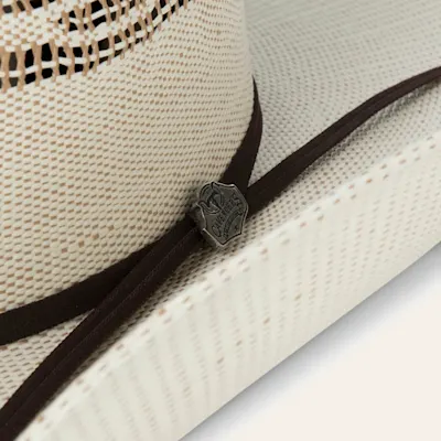 Cavender's Ranch Collection Two Tone Bangora Vented Crown Straw Cowboy hat