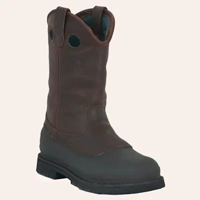 Georgia Men's Muddog Soggy Brown Leather and Rubber Round Steel Toe Work Boot