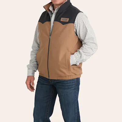 Cinch Men's Brown & Tan Concealed Carry Western Vest