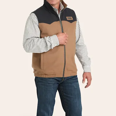 Cinch Men's Brown & Tan Concealed Carry Western Vest