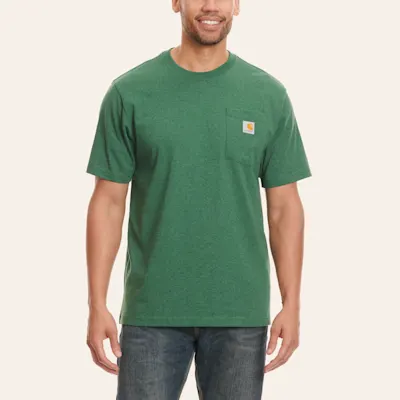 Carhartt Men's Deep Forest Green Loose Fit Short Sleeve Pocket Work T-Shirt