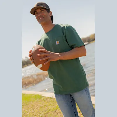 Carhartt Men's Deep Forest Green Loose Fit Short Sleeve Pocket Work T-Shirt 4 Carhartt Men's Deep Forest Green Loose Fit Short Sleeve Pocket Work T-Shirt