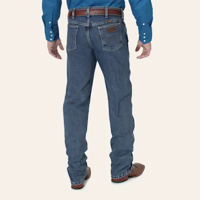 Wrangler Premium Performance Men's Mid Tint Stonewash Cowboy Cut Advanced Comfort Jeans - Big