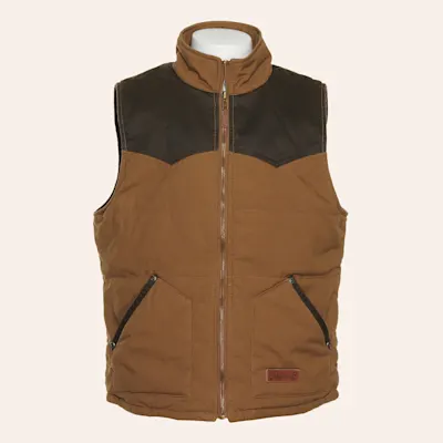 Rafter C Boy's Camel with Chocolate Brown Yokes Quilted Vest