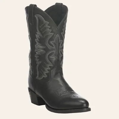 Laredo Men's Black Round Toe Cowboy Boots