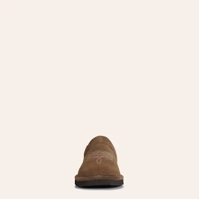 Ariat Men's Chocolate Silversmith Square Toe Suede Slippers
