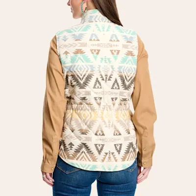 Outback Trading Co. Women's Rosalie Cream Aztec Vest - Plus Sizes