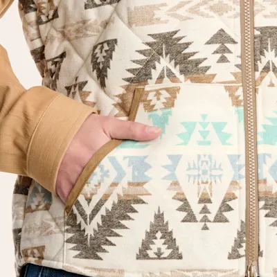 Outback Trading Co. Women's Rosalie Cream Aztec Vest - Plus Sizes
