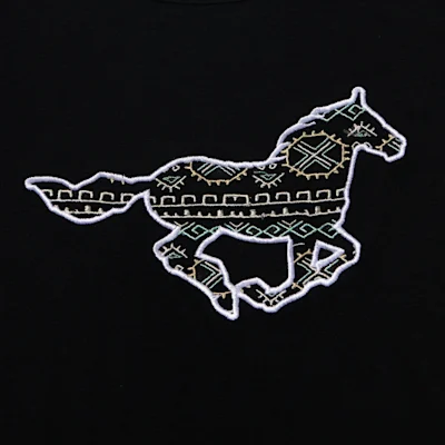 Cowgirl Hardware Girl's Black Aztec Horse Fringed Top