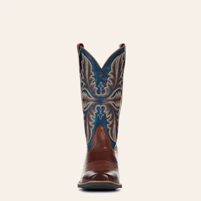 Ariat Men's Beasty Brown Pacific Blue Narrow Cutter Toe Cowboy Boots