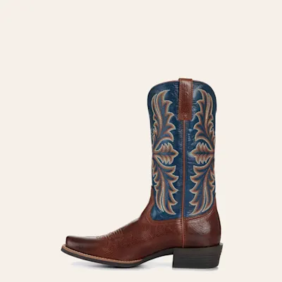 Ariat Men's Beasty Brown Pacific Blue Narrow Cutter Toe Cowboy Boots