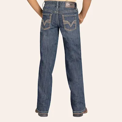 Rock & Roll Denim Boys' Dark Vintage Wash Bootcut Jeans
