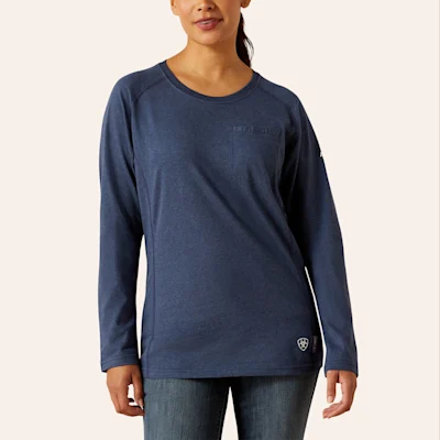 Ariat Women's Heather Navy FR Long Sleeve T-Shirt
