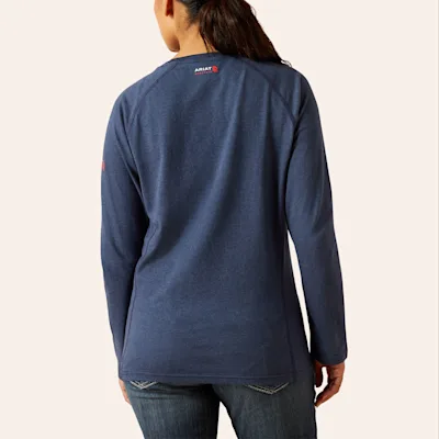 Ariat Women's Heather Navy FR Long Sleeve T-Shirt