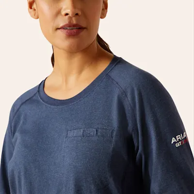 Ariat Women's Heather Navy FR Long Sleeve T-Shirt