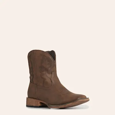 Roper Women's Shayla Brown Western Stitch Wide Square Toe Booties