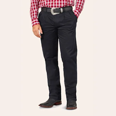 Wrangler Men's Black Pleated Front Relaxed Fit Wrinkle Resistant Casual Pants - Big