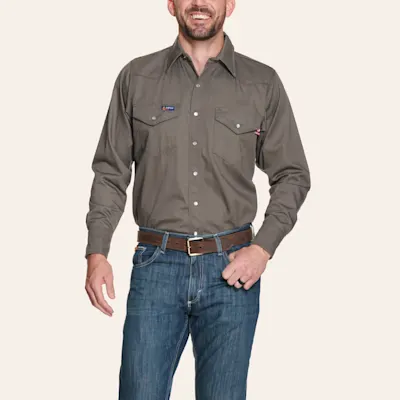Lapco Gray Flame Resistant Workshirt