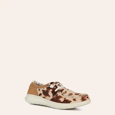 Ariat Women's Hilo Tan and White Brindle Moc Toe Casual Shoes