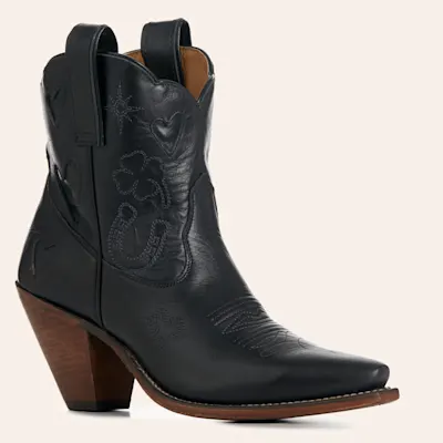 Besita Boots Women's Lucky Black Snip Toe Ankle Boots