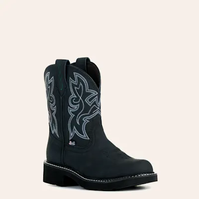 Justin Women's Black Round Toe Cowboy Boots