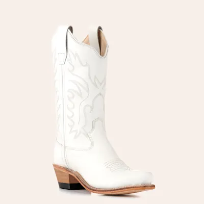 Old West Youth White Snip Toe Cowboy Boots