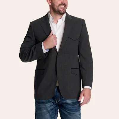 Red Sky Men's Deadwood Charcoal Western Blazer