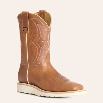 Anderson Bean Men’s Horse Power Medium Brown Wedge Wide Square Toe Cowboy Boots