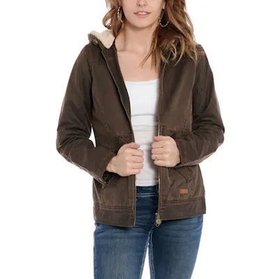 Outback Trading Co. Women's Brown Heidid Canyonland Quilted Hooded Jacket
