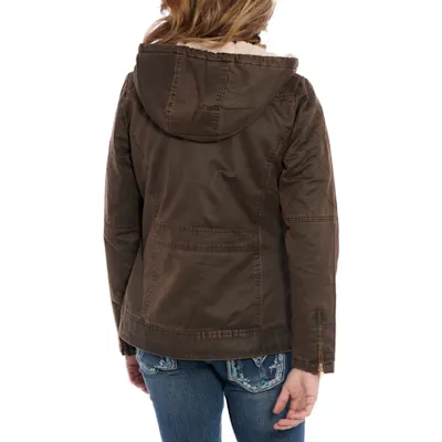 Outback Trading Co. Women's Brown Heidid Canyonland Quilted Hooded Jacket