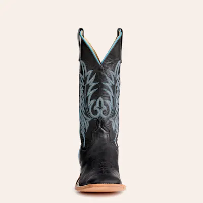 Anderson Bean Men's Black & Blue Explosion Wide Square Toe Cowboy Boots