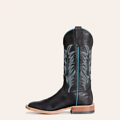 Anderson Bean Men's Black & Blue Explosion Wide Square Toe Cowboy Boots