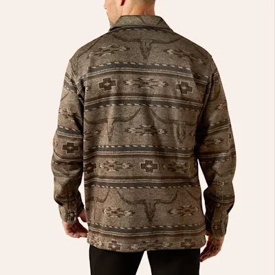 Ariat Men's Caldwell Beige Aztec Print Shirt Jacket