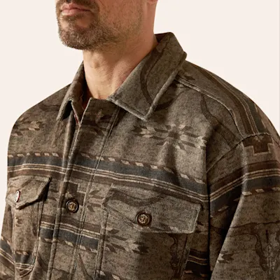 Ariat Men's Caldwell Beige Aztec Print Shirt Jacket
