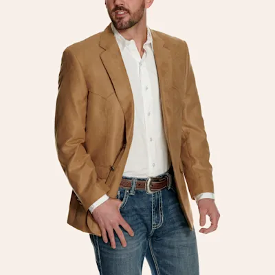 Harmony Western Wear Camel Microfiber Sport Coat