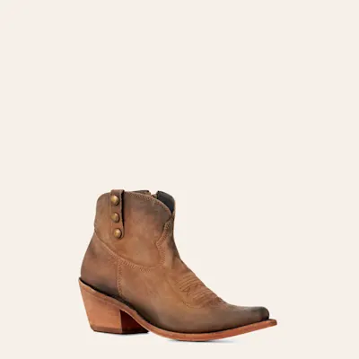Liberty Black Women's Kali Distressed Tan Round Toe Booties