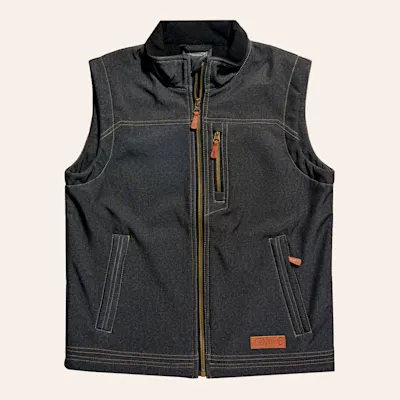 Rafter C Boy's Gray Soft Shell Zippered Vest