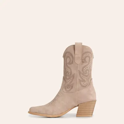 Roper Women's Sand Faux Suede Pointed Toe Cowboy Boots