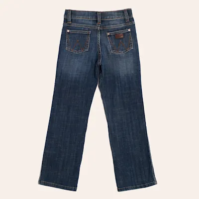 Wrangler Retro Boys' Falls City Medium Wash Relaxed Fit Boot Cut Leg Stretch Jean (1T-7)