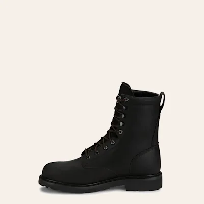 Justin Men's Black Lace-Up Waterproof Round Steel Toe Work Boots