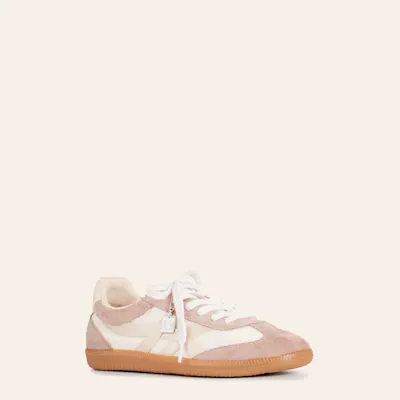 Shushop Women's Sasha Taupe Faux Suede Sneakers