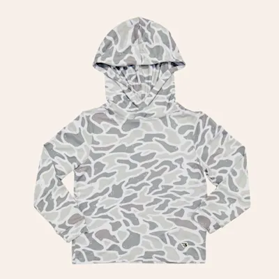 Burlebo Toddler Boys' White Camo Print Performance Hoodie
