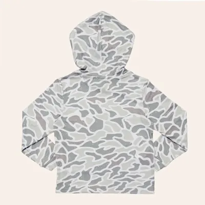 Burlebo Toddler Boys' White Camo Print Performance Hoodie